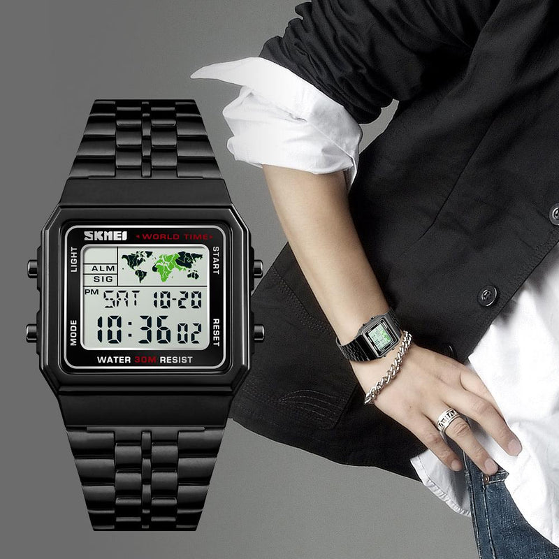 Reloj deportivos Reloj SKMEI 1338 Diseño Clásico Digital En Acero Para Hombre SKMEI - Bici Mall