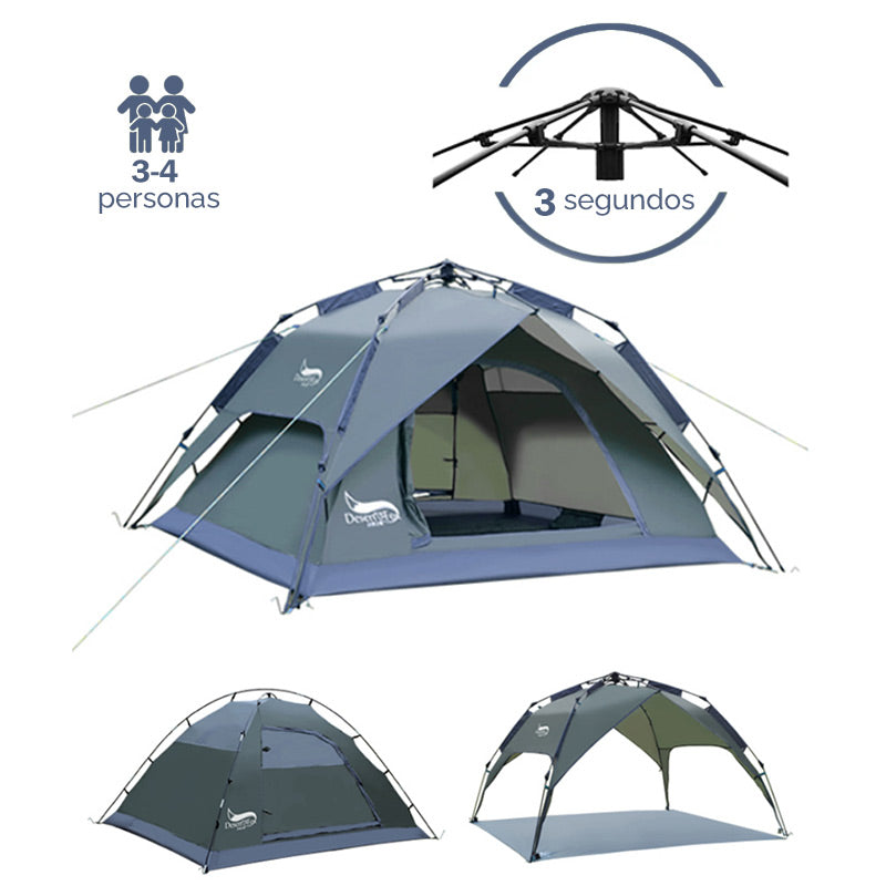 Carpa De Camping Semi Automática Resistente A Lluvia 3-4 Personas丨Desert&Fox